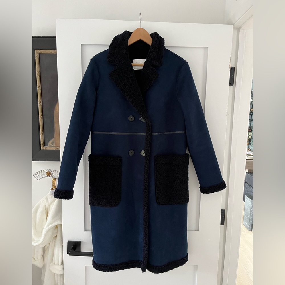 Zara Shearling and Suede Coat